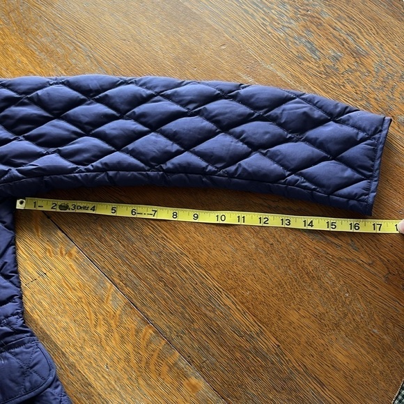 Eddie Bauer Goose Down Quilted Jacket Size M Navy Snap Closure Front Pockets - Picture 14 of 16